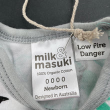 Load image into Gallery viewer, unisex Milk &amp; Masuki, organic cotton bodysuit/romper, penguins, NEW, size 0000,  