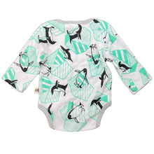 Load image into Gallery viewer, unisex Milk &amp; Masuki, organic cotton bodysuit/romper, penguins, NEW, size 0000,  