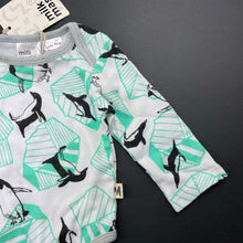 Load image into Gallery viewer, unisex Milk &amp; Masuki, organic cotton bodysuit/romper, penguins, NEW, size 000,  