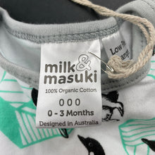 Load image into Gallery viewer, unisex Milk &amp; Masuki, organic cotton bodysuit/romper, penguins, NEW, size 000,  