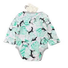 Load image into Gallery viewer, unisex Milk &amp; Masuki, organic cotton bodysuit/romper, penguins, NEW, size 000,  