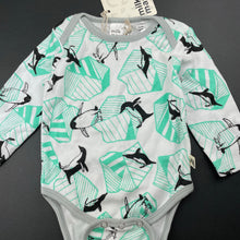 Load image into Gallery viewer, unisex Milk &amp; Masuki, organic cotton bodysuit/romper, penguins, NEW, size 00,  