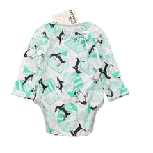 Load image into Gallery viewer, unisex Milk &amp; Masuki, organic cotton bodysuit/romper, penguins, NEW, size 00,  