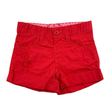 Load image into Gallery viewer, Pumpkin Patch red lightweight cotton shorts, adjustable, size 000, Pre-loved