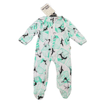 Load image into Gallery viewer, unisex Milk &amp; Masuki, organic cotton zip coverall/romper, penguins, NEW, size 0000,  