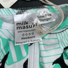 Load image into Gallery viewer, unisex Milk &amp; Masuki, organic cotton zip coverall/romper, penguins, NEW, size 0000,  