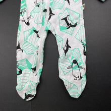 Load image into Gallery viewer, unisex Milk &amp; Masuki, organic cotton zip coverall/romper, penguins, NEW, size 0000,  