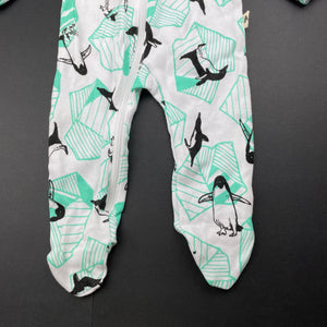 unisex Milk & Masuki, organic cotton zip coverall/romper, penguins, NEW, size 0000,  