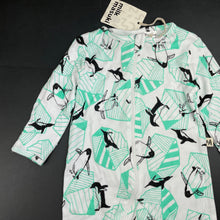 Load image into Gallery viewer, unisex Milk &amp; Masuki, organic cotton zip coverall/romper, penguins, NEW, size 0,  