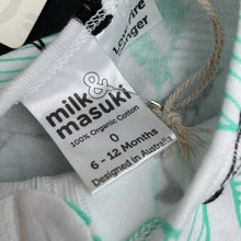 Load image into Gallery viewer, unisex Milk &amp; Masuki, organic cotton zip coverall/romper, penguins, NEW, size 0,  