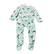 Load image into Gallery viewer, unisex Milk &amp; Masuki, organic cotton zip coverall/romper, penguins, NEW, size 0,  