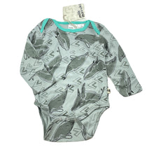 Load image into Gallery viewer, unisex Milk &amp; Masuki, soft feel organic cotton bodysuit/romper, whales, NEW, size 0,  