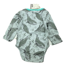 Load image into Gallery viewer, unisex Milk &amp; Masuki, soft feel organic cotton bodysuit/romper, whales, NEW, size 0,  