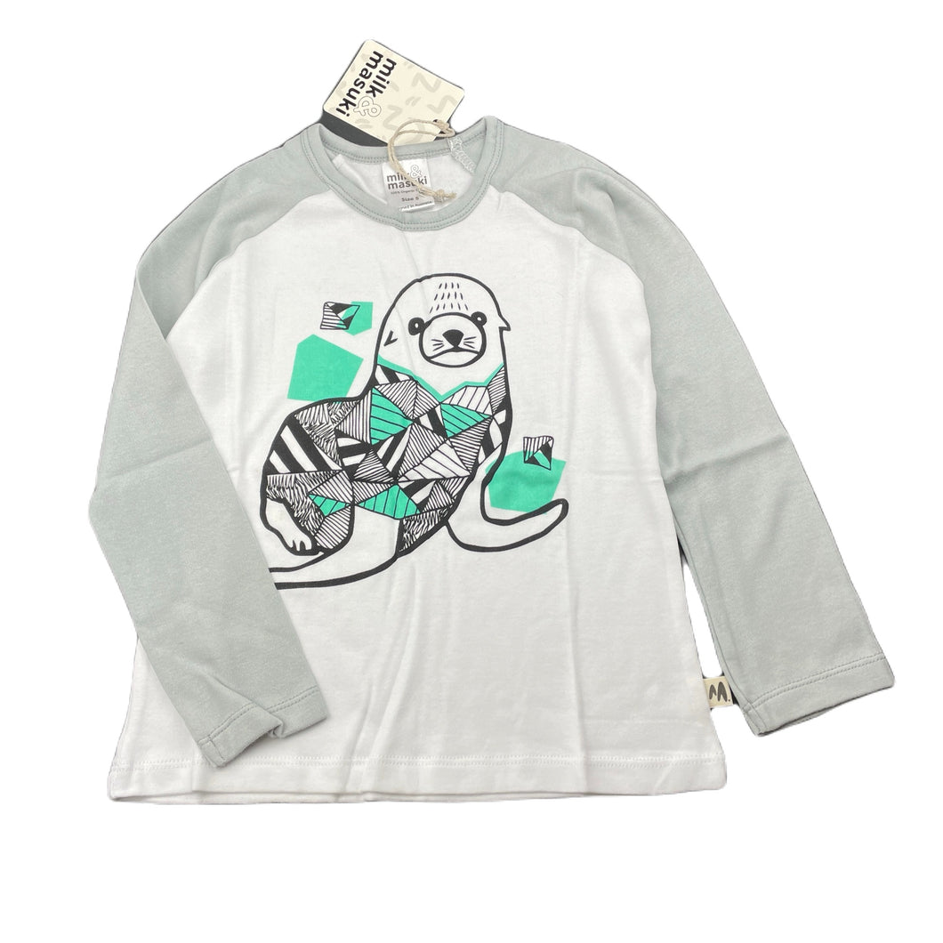 unisex Milk & Masuki, soft feel organic cotton top, seal, NEW, size 5,  