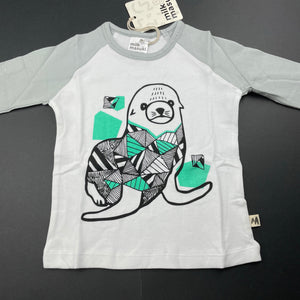 unisex Milk & Masuki, soft feel organic cotton top, seal, NEW, size 2,  