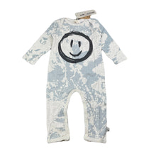 Load image into Gallery viewer, unisex Milk &amp; Masuki, organic cotton romper, splatter smiley, NEW, size 0,  