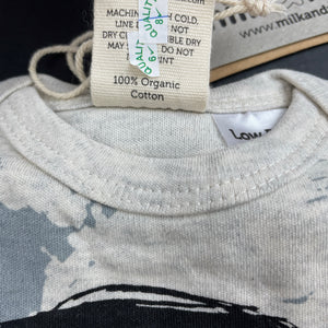 unisex Milk & Masuki, organic cotton romper, splatter smiley, NEW, size 0000,  