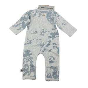 unisex Milk & Masuki, organic cotton romper, splatter smiley, NEW, size 0000,  