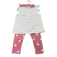 Load image into Gallery viewer, Girls H&amp;M, cotton top, leggings &amp; headband set, NEW, size 1-2,  