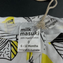 Load image into Gallery viewer, unisex Milk &amp; Masuki, organic cotton zip coverall/romper, NEW, size 0,  