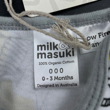 Load image into Gallery viewer, unisex Milk &amp; Masuki, organic cotton bodysuit/romper, NEW, size 000,  
