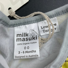 Load image into Gallery viewer, unisex Milk &amp; Masuki, organic cotton bodysuit/romper, NEW, size 00,  