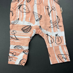Girls Milk & Masuki, organic cotton leggings/bottoms, fruit, NEW, size 0000,  