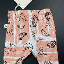 Load image into Gallery viewer, Girls Milk &amp; Masuki, organic cotton leggings/bottoms, fruit, NEW, size 00,  