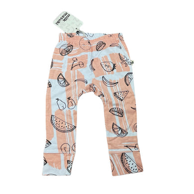 Girls Milk & Masuki, organic cotton leggings/bottoms, fruit, NEW, size 0,  