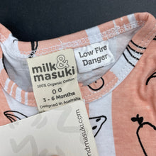 Load image into Gallery viewer, Girls Milk &amp; Masuki, organic cotton zip romper, fruit, NEW, size 00,  