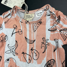Load image into Gallery viewer, Girls Milk &amp; Masuki, organic cotton bodysuit / romper, fruit, NEW, size 00,  