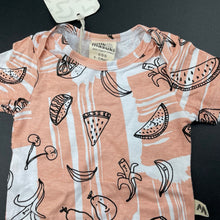 Load image into Gallery viewer, Girls Milk &amp; Masuki, organic cotton bodysuit / romper, fruit, NEW, size 000,  