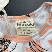 Load image into Gallery viewer, Girls Milk &amp; Masuki, organic cotton bodysuit / romper, fruit, NEW, size 000,  