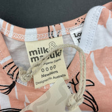 Load image into Gallery viewer, Girls Milk &amp; Masuki, organic cotton bodysuit / romper, fruit, NEW, size 0000,  