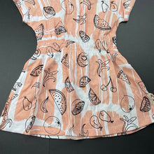 Load image into Gallery viewer, Girls Milk &amp; Masuki, organic cotton elastic waist dress, fruit, NEW, size 1, L: 44cm
