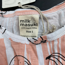 Load image into Gallery viewer, Girls Milk &amp; Masuki, organic cotton elastic waist dress, fruit, NEW, size 1, L: 44cm