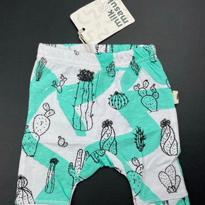 unisex Milk & Masuki, organic cotton leggings/bottoms, cacti, NEW, size 0000,  