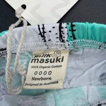 Load image into Gallery viewer, unisex Milk &amp; Masuki, organic cotton leggings/bottoms, cacti, NEW, size 0000,  