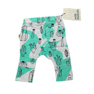 unisex Milk & Masuki, organic cotton leggings/bottoms, cacti, NEW, size 0000,  