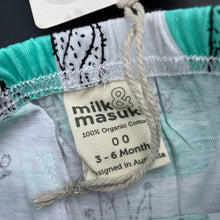 Load image into Gallery viewer, unisex Milk &amp; Masuki, organic cotton leggings/bottoms, cacti, NEW, size 00,  