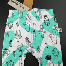 Load image into Gallery viewer, unisex Milk &amp; Masuki, organic cotton leggings/bottoms, cacti, NEW, size 0,  