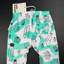 Load image into Gallery viewer, unisex Milk &amp; Masuki, organic cotton leggings/bottoms, cacti, NEW, size 1,  