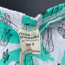 Load image into Gallery viewer, Girls Milk &amp; Masuki, organic cotton leggings/bottoms, cacti, NEW, size 2,  