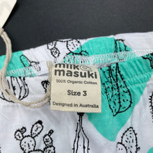 Load image into Gallery viewer, Girls Milk &amp; Masuki, organic cotton leggings/bottoms, cacti, NEW, size 3,  