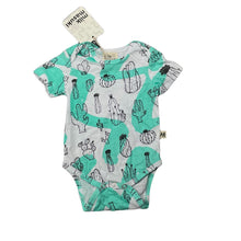 Load image into Gallery viewer, unisex Milk &amp; Masuki, organic cotton bodysuit/romper, cacti, NEW, size 000,  