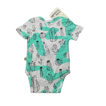 Load image into Gallery viewer, unisex Milk &amp; Masuki, organic cotton bodysuit/romper, cacti, NEW, size 000,  