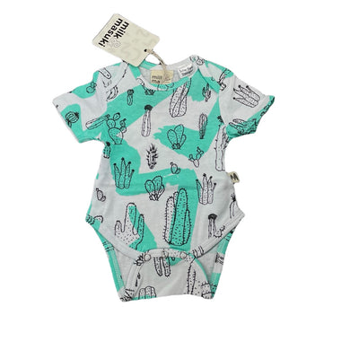 unisex Milk & Masuki, organic cotton bodysuit/romper, cacti, NEW, size 0000,  
