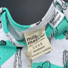 Load image into Gallery viewer, unisex Milk &amp; Masuki, organic cotton bodysuit/romper, cacti, NEW, size 0000,  