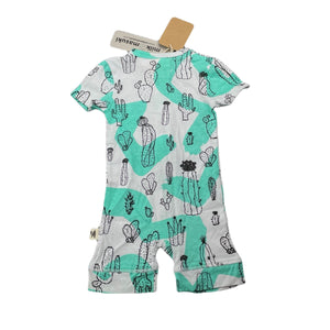 unisex Milk & Masuki, organic cotton zip romper, cacti, NEW, size 0000,  