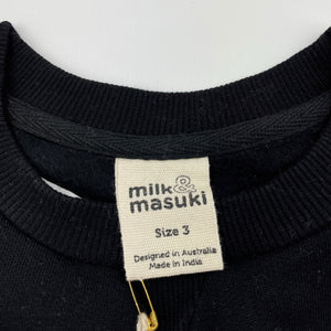 unisex Milk & Masuki, fleece lined organic cotton sweater, ampersand, NEW, size 3,  